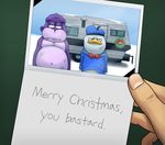  ape avian bird bonzi_buddy christmas christmas_card clothing dolan duck gorilla holidays male mammal murugo nude photo primate snow trailer vinesauce 