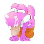  ambiguous_gender animal_genitalia animal_penis blue_eyes cum cum_in_mouth cum_inside equine_penis faceless_male male mario_bros nintendo oral penis pink_yoshi simple_background tears unknown_artist video_games white_background yoshi 