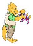  alphys child clothed clothing cute daughter dr_betas duo father father_and_daughter female lizard male moonraven-sparrow parent reptile scalie simple_background undertale video_games white_background young 