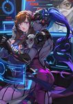  animal_print arm_grab arm_guards ass back bangs black_hair blue_hair bodysuit bracer breasts brown_eyes brown_hair budinger bunny_print couch d.va_(overwatch) english eyelashes facial_mark floating_screen gloves glowing goggles hand_on_another's_arm hands head_mounted_display headphones highres jealous large_breasts lips long_hair looking_at_another looking_at_viewer monitor multiple_girls outstretched_hand overwatch parted_lips pauldrons pilot_suit pink_eyes ponytail purple_hair purple_lips purple_skin red_lips short_sleeves skin_tight swept_bangs tracer_(overwatch) very_long_hair visor whisker_markings white_gloves widowmaker_(overwatch) yellow_eyes yuri 