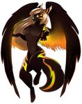  2016 alpha_channel anthro avian aviary bird blonde_hair blue_claws blue_nose breasts brown_fur brown_tail brown_wing chest_tuft claws confetti feathers feline female fur gold_fur gold_tail gold_wing hair large_wings long_hair mammal navel nude paws sertaa simple_background solo thick_thighs transparent_background tuft wings yellow_eyes 