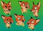  anthro canine clothed clothing disney fox fur green_eyes incorgnito male mammal model_sheet nick_wilde open_mouth smile solo teeth zootopia 