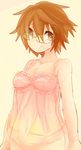  aussa babydoll bad_id bad_pixiv_id brown_eyes brown_hair duel_monster glasses lingerie looking_at_viewer monako_(motapotan) navel panties pink_panties see-through short_hair smile solo underwear underwear_only yuu-gi-ou yuu-gi-ou_duel_monsters 