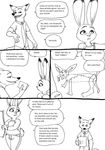  anthro bernielover canine clothing comic dialogue disney drawing duo english_text fox fur hi_res humor judy_hopps lagomorph long_ears male mammal monochrome necktie nick_wilde photo rabbit simple_background size_difference smile speech_bubble text white_background zootopia 