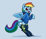  clothed clothing equine female friendship_is_magic hair legwear looking_at_viewer mammal multicolored_hair my_little_pony open_mouth pabbley pegasus rainbow_dash_(mlp) simple_background solo stockings sweater teeth tongue wings 