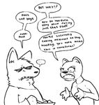  ... 2016 ambiguous_gender angry anthro canine clothed clothing comic crying dialogue digital_media_(artwork) duo eating english_text feline fur humor mammal monochrome open_mouth salad simple_background tears teeth text unknown_artist white_background wolf yelling 