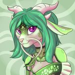  anthro cervine deer dragon eastern_dragon female horn hybrid kellwolfik looking_at_viewer mammal purple_eyes simple_background smile solo whiskers 