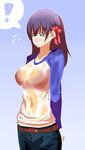  blush breasts fate/stay_night fate_(series) highres kurorettsu large_breasts long_hair matou_sakura open_mouth solo 