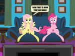  animal_genitalia animal_pussy babysitter equine equine_pussy fluttershy_(mlp) food friendship_is_magic horse mammal my_little_pony parent pinkie_pie_(mlp) pony popcorn pussy sofa television tree windows_(disambiguation) 