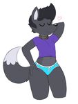  &lt;3 2016 acstlu anthro canine clothed clothing fox fur girly grey_fur male mammal phurcy pompadour simple_background solo thick_thighs underwear wide_hips 
