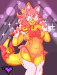  alphys animal_humanoid anime bow_tie breasts cleavage clothed clothing cosplay cute eyewear female glasses gloves humanoid jewelry legwear lizard lphdizzy mammal navel necklace nervous nipples nude pornography pussy reptile scalie skirt stockings sweat teasing undertale video_games 