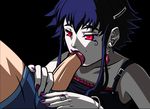  1boy 1girl animated animated_gif earring edit fellatio glans_licking licking nail_polish oral pov red_eyes ring simple_background solo_focus tongue umeko vampire zone 