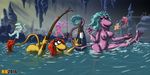  bathing blue_hair breasts female fraggle fraggle_rock fur group hair hentai_boy hi_res mammal mokey_fraggle nipples nude prank purple_fur pussy red_fraggle red_hair soap stalactite stalagmite swimming water yellow_fur 