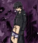  1boy black_hair gloves masturbation solo sword_art_online tagme underwear undressing 