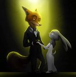  2016 anthro canine digital_media_(artwork) disney duo female fox judy_hopps lagomorph male mammal nick_wilde rabbit thewyvernsweaver zootopia 