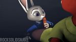  2016 anthro armpits blush buckteeth clothed clothing disney female fur hi_res jewelry judy_hopps lagomorph mammal necklace open_mouth panties purple_eyes rabbit rocksolidsnake solo teeth topless underwear zootopia 