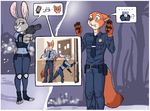  anthro butt canine clothing disney female green_eyes gun judy_hopps lagomorph luraiokun male mammal nick_wilde police_uniform rabbit ranged_weapon uniform weapon zootopia 