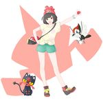  brown_eyes brown_hair gen_7_pokemon hat litten mizuki_(pokemon) pikipek poke_ball pokemon pokemon_(creature) pokemon_(game) pokemon_sm short_hair 