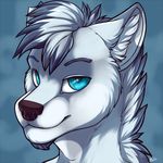  anthro canine facial_hair goatee kellwolfik looking_at_viewer male mammal simple_background smile solo 