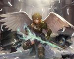  armor mizore_akihiro sword tagme wings 