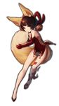  animal_ears bangs bare_shoulders bell brown_hair checkered china_dress chinese_clothes dress elbow_gloves eyelashes flat_chest flats fox_ears fox_tail full_body gloves highres jingle_bell looking_at_viewer ofuda original pelvic_curtain pout red_dress red_footwear red_gloves rope shoes short_dress short_hair silver_eyes simple_background sleeveless sleeveless_dress solo tail tail_hug white_background yu-ri 