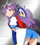  blue_eyes go-chan haruyama_kazunori long_hair looking_at_viewer purple_hair robot_girls_z smile solo 