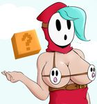  blue_hair breasts davidsanchan female hair mario_bros mask nintendo nipples pink_nipples shygirl shyguy solo video_games 