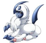  absol butt claws fur hindpaw nintendo orange_eyes paws pok&eacute;mon presenting presenting_hindquarters pussy suddenhack tuft video_games white_fur 