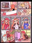  backpack bag bike_shorts closed_eyes comic domino_mask eating flannel food fruit jacket mask myonmyon_(hama_natu) orange_hair shirt shoes smile sneakers splatoon_(series) splatoon_1 sunglasses t-shirt tentacle_hair 