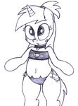  an-tonio clothed clothing equine fan_character female horn mammal my_little_pony navel semi-anthro silver_draw simple_background sketch solo unicorn white_background 