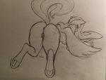  anthro anus bent_over blush dripping equine fluttershy_(mlp) friendship_is_magic hooves kneeling mammal mrponeswildride my_little_pony pegasus presenting pussy raised_tail wings 