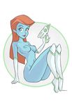  alien areola big_breasts blue_eyes boots breasts buzz_lightyear_of_star_command clothing disney female footwear gloves gun haich hair looking_at_viewer mira_nova navel nipples nude orange_hair ranged_weapon simple_background sitting solo weapon white_background 