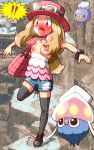  1girl blonde_hair blue_eyes creatures_(company) game_freak nintendo nipples pokemon pokemon_(game) pokemon_xy rain rorretsim serena_(pokemon) 