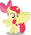  apple_bloom_(mlp) cutie_mark earth_pony equine feathered_wings feathers female feral friendship_is_magic fur hair hair_bow hair_ribbon horn horse mammal my_little_pony pony red_hair ribbons seahawk270_(artist) solo winged_unicorn wings young 