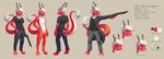  &lt;3 angry blush clothing dragon eastern_dragon gun hair hi_res horn male model_sheet nude ranged_weapon red_skin scalie scar shotgun simple_background streetdragon95 styx_y._renegade weapon white_hair white_skin 