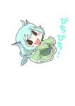 blush_stickers chibi commentary_request head_fins mermaid monster_girl obi sash short_hair smile solo touhou translation_request wakasagihime zannen_na_hito 
