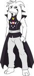  adult asriel_dreemurr asriel_hyperdeath_adult caprine full_body god_of_hyperdeath monochrome simple_background solo spot_color tagme undertale 