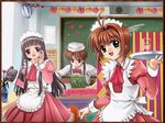  card_captor_sakura daidouji_tomoyo duplicate kinomoto_sakura li_shaoran moonknives waitress 