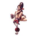  animated animated_gif bare_legs breasts brown_hair cleavage fan high_ponytail japanese_clothes kicking king_of_fighters king_of_fighters_xiii large_breasts long_hair midair ninja no_bra pelvic_curtain pixel_art ponytail revealing_clothes shiranui_mai sideboob tabi 