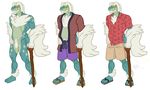  2016 anthro cane chest_tuft clothed clothing dragon drampa hair kingdomheartskeeper kingdomxathers looking_at_viewer male model_sheet nintendo nude pink_eyes pok&eacute;mon simple_background solo tuft video_games 