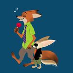  anthro canine digital_media_(artwork) disney duo fennec finnick fox fur komatsuko_(artist) male mammal nick_wilde zootopia 