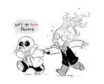  bone bow_tie child clothing cute english_text eyewear fire glasses grillby jacket mischief mudkipful sans_(undertale) skeleton suit sweat text undertale video_games young 