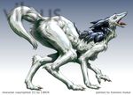  anthro canine claws fur kemono_inukai mammal simple_background solo 