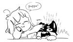  ! blush canine child cute dog doggo fur mammal mudkipful pat pet protagonist_(undertale) puppo screaming undertale video_games young 