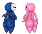 anthro blue_areola blue_eyes blue_nipples blue_skin blush breasts crossgender duo female from_behind_position hi_res kirby kirby_(series) mask membranous_wings meta_knight nintendo nipples pink_areola pink_nipples pink_skin redbenjamin sex simple_background video_games white_background wings yellow_eyes 