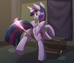  2016 anus broom butt cutie_mark dock equine feathered_wings feathers female feral friendship_is_magic glowing grinding hair hi_res horn levitation looking_at_viewer looking_back magic mammal my_little_pony open_mouth otakuap purple_eyes pussy pussy_juice saliva solo twilight_sparkle_(mlp) vaginal winged_unicorn wings 