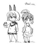  aged_down animal_humanoid black_and_white blush cat_humanoid clothing cute dress duo feline female fish humanoid mammal marine minette monochrome nadia_fortune skullgirls smile wat_son_(artist) young 