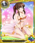  artist_request bracelet breasts brown_eyes brown_hair card_(medium) character_name checkered checkered_background chess_piece covered_nipples gradient gradient_background hair_ribbon high_school_dxd jewelry large_breasts murayama_(high_school_dxd) official_art pawn rainbow_background ribbon runes smile solo sparkle swimsuit torn_clothes torn_swimsuit trading_card twintails 