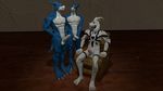  2016 3_toes 3d_(artwork) anthro asriel_dreemurr blue_scales claws digimon digital_media_(artwork) duo exveemon flamedramon group male male/male maxdigiipower muscular nude scales toes undertale video_games 