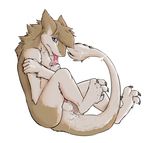  anthro anus balls butt claws cum cum_in_ass cum_in_mouth cum_inside cum_on_face digital_media_(artwork) digitigrade erection fur hair long_tongue looking_at_viewer male mammal nude penis sergal seth-iova shy simple_background solo south_sergal thick_tail toe_claws tongue 
